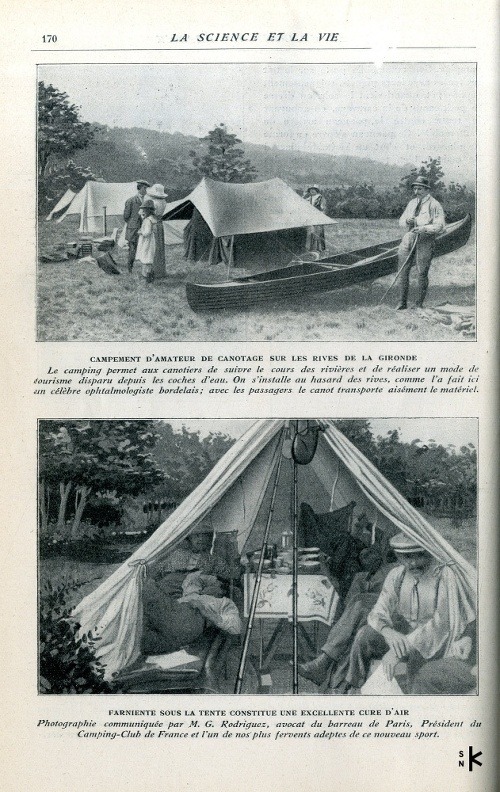 Reklama na kempovanie vo Francúzsku, z časopisu La Science et La Vie z knižnice M. R. Štefánika vo fondoch SNK
