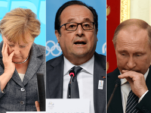 Putina, Merkelovú a Hollanda znepokojuje situácia na Ukrajine