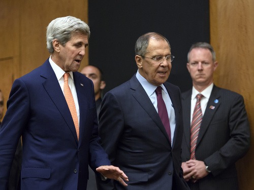 John Kerry a Sergej Lavrov v Ženeve
