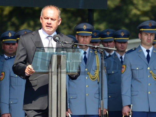 Prezident SR Andrej Kiska počas prejavu v rámci osláv 72. výročia Slovenského národného povstania v areáli Múzea SNP v Banskej Bystrici.