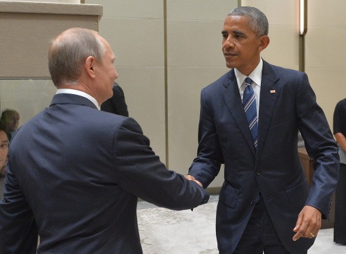 Vladimír Putin sa stretol s Barackom Obamom