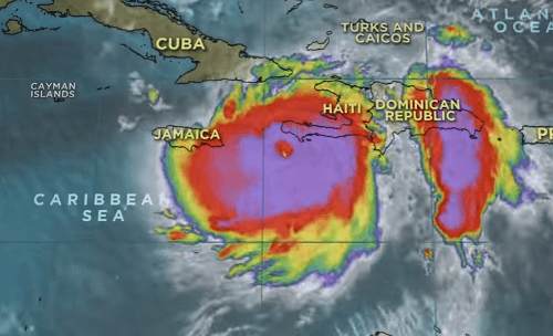 Meteorologický záber hurikánu Matthew