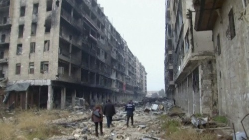 Z bombardovaného Aleppa zostali ruiny
