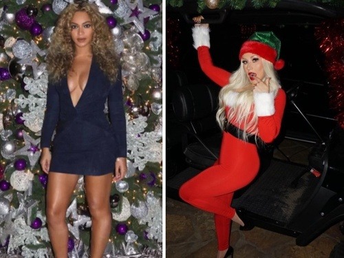 Beyoncé a Christina Aguilera už naplno žijú Vianocami. 