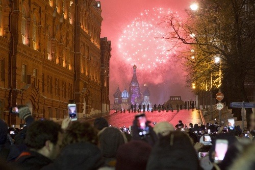 Silvestrovský ohňostroj v Moskve