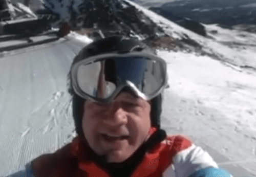 Andrej Kiska na lyžovačke.