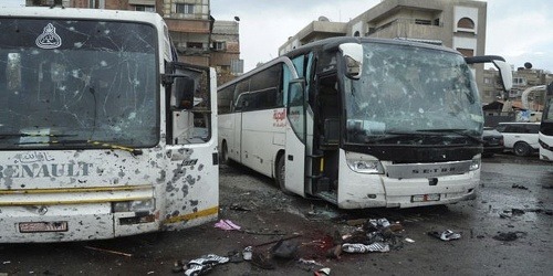 Zničené autobusy