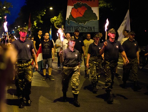 Podporovatelia strany Jobbik (Ilustračné foto).