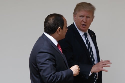 Abdal Fattáh Sísí a Donald Trump.