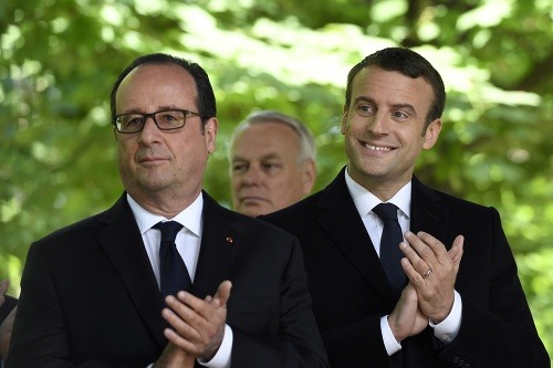 Emmanuel Macron a Francois Hollande