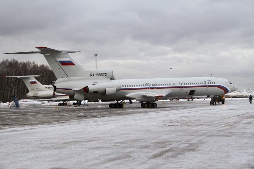 Na archívnej snímke z 15. januára 2015 lietadlo typu Tu-154