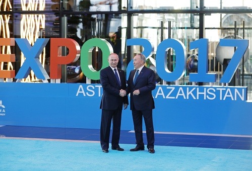Vladimir Putin a Nursultan Nazarbayev
