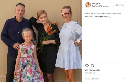 Michaela Čobejová so svojou rodinou. 