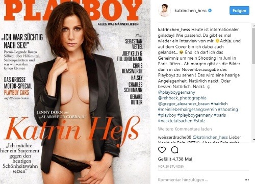 German actress Katrin Heß naked from Playboy Germany 2017.
