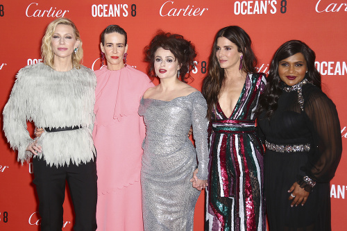 Cate Blanchett, Sarah Paulson, Helena Bonham Carter, Sandra Bullock a Mindy Kaling 