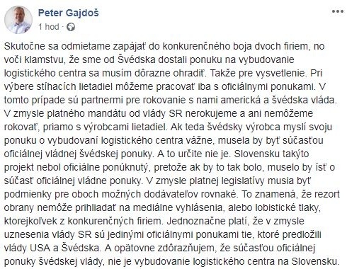 Status Petra Gajdoša