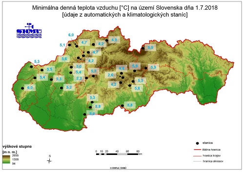 Ranné počasie na Slovensku.
