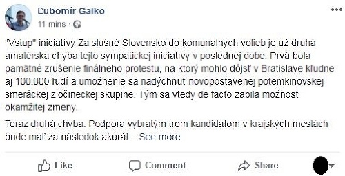 Status Ľubomíra Galka