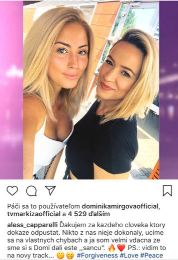 Aless priznala, že za druhú šancu s Dominikou Mirgovou je vďačná. 