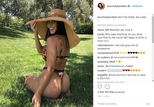 Kourtney Kardashian zverejnila na instagrame túto fotku a jej milenec ju komentárom riadne zahanbil.