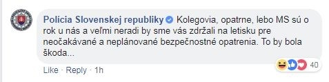 Odpoveď slovenskej polície