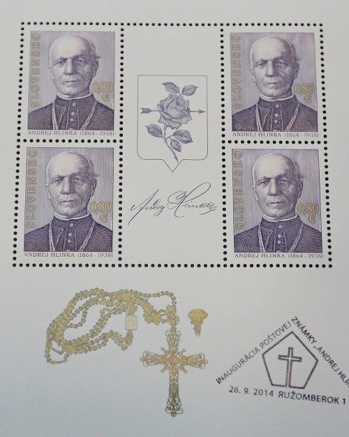 Pri príležitosti 150. výročia narodenia rímskokatolíckeho kňaza Andreja Hlinku Slovenská pošta vydala známku venovanú tejto významnej osobnosti moderných slovenských dejín.