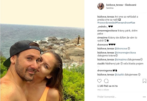 Tereza Bizíková pridala zaľúbenú fotku z dovolenky so svojím partnerom Marekom Fašiangom.