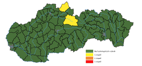 SHMÚ vydal výstrahu 1. stupňa pred prívalovou povodňou pre okresy Liptovský Mikuláš a Námestovo.