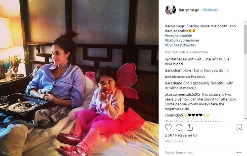 Internetom koluje fotka, ktorá zachytáva vojvodkyňu Meghan v posteli s jej krstnou dcérou. 