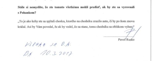 Printscreen PDF verzie BP Sobotovičovej, na ktorej je vidieť Ruskov podpis.