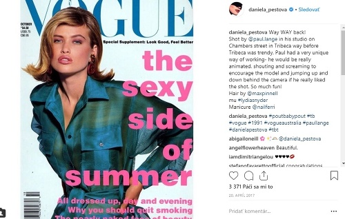 Daniela Peštová na titulke magazínu Vogue. 