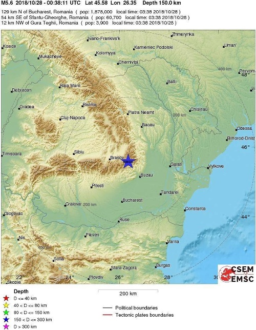 Zemetrasenie v Rumunsku 