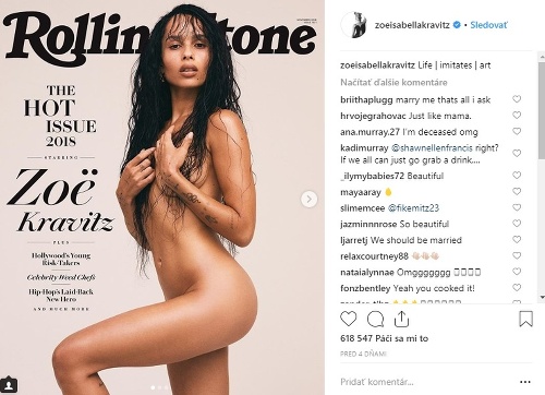 Zoe Kravitz pózovala na titulke magazínu Rolling Stone celkom nahá. 