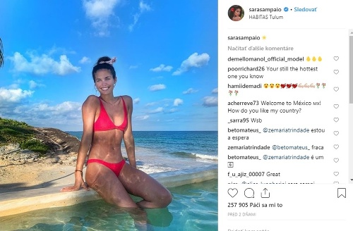 Sara Sampaio sa fotkami svojho tela pochválila aj na instagrame. 