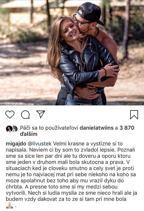 Na Líviine slová reagoval aj Michal. 