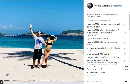 Robbie Williams a jeho manželka Ayda si dopriali oddych a relax. 