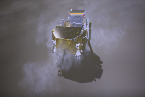 Čínska sonda Čchang-e 4 po pristátí na odvrátenej strane Mesiaca