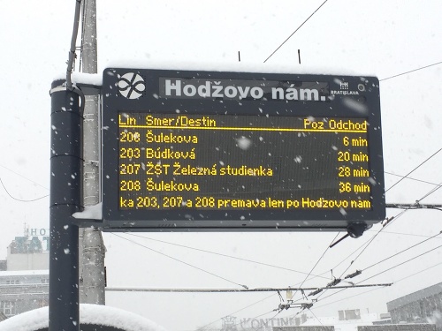 Bratislavská MHD hlási problémy.