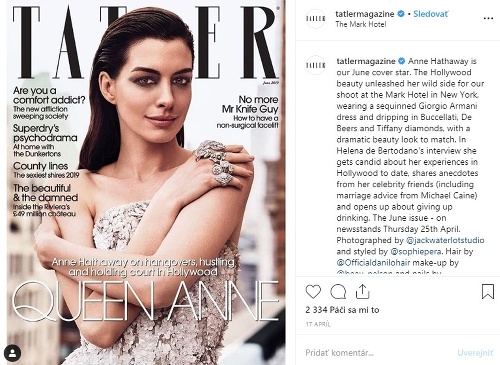 Anne Hathaway je hviezdou júnového vydania magazínu Tatler. 