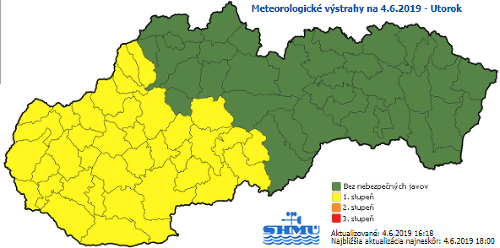 VAROVANIE, západné Slovensko potrápia