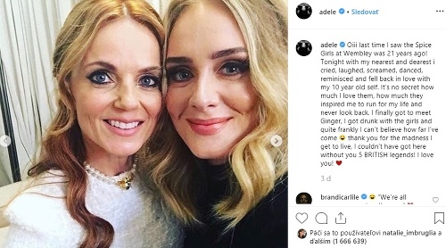 Adele si koncert Spice Girls poriadne užila. 