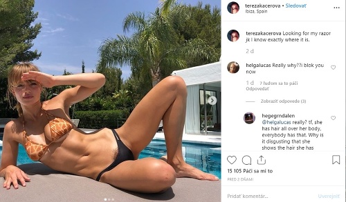 Tereza Kačerová zverejnila na instagrame pomerne kontroverzné zábery.
