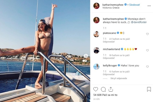 Katharine McPhee si dovolenku v Európe ozaj užíva. 