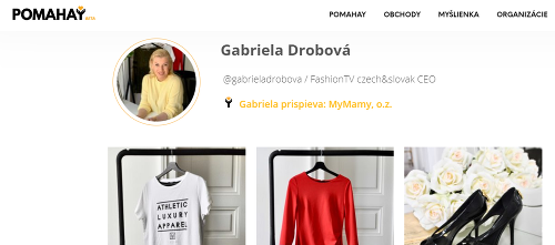 Gabika Drobová rozpredáva veci zo svojho šatníka. Rozhodla sa týmto spôsobom podporiť združenie MyMamy. 
