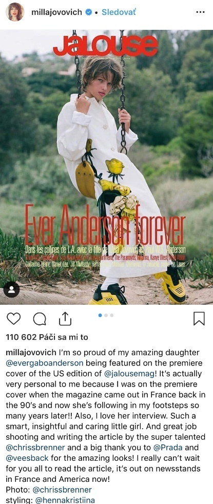 Milla Jovovich je na svoju dcéru právom pyšná. 