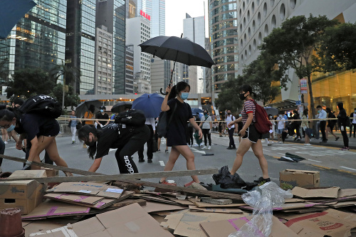 Demonštrácia v Hongkongu.