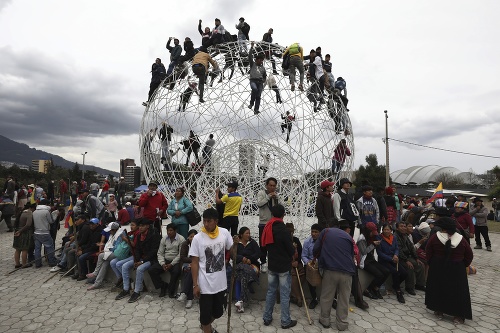 Demonštranti v Ekvádore sa