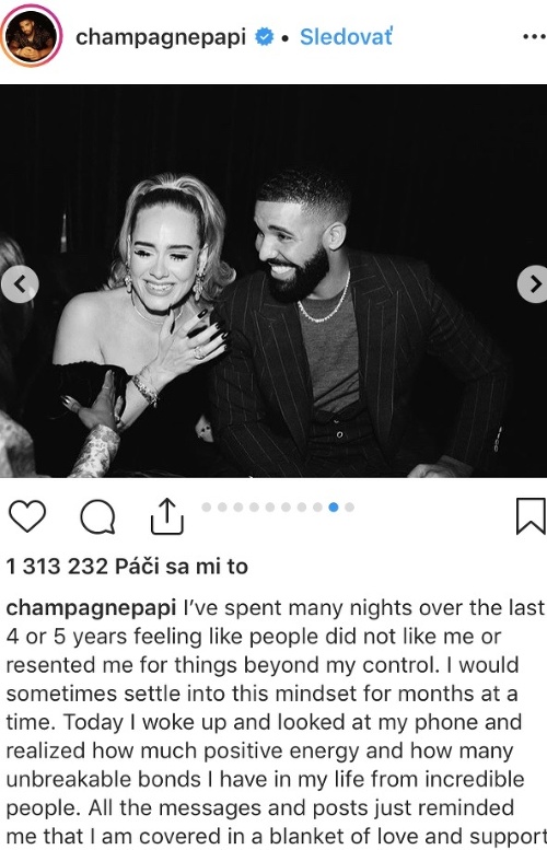 Speváčka Adele a raper Drake sú vraj milencami. 