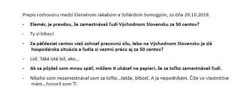 Slovenský prepis rozhovoru, ktorý mal prebehnúť medzi Somogyim a Jakabom