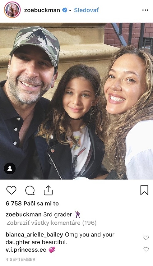 David Schwimmer a Zoe Buckman majú takúto rozkošnú dcérku. 